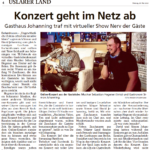 Zeitungsartikel der HNA zum Gasstubekonzert im Gasthaus Johanning